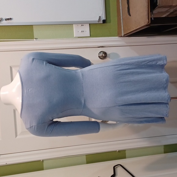 NWT Lg "Proud Blue" 3/4 slv Skater Dress - Picture 9 of 9